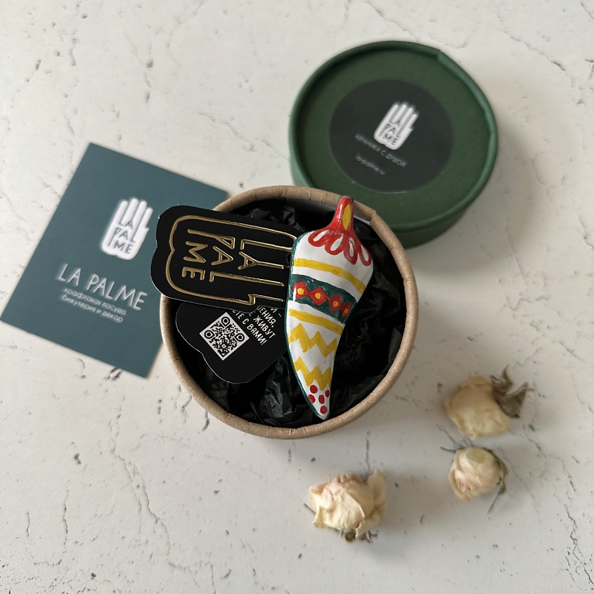 LA PALME ARTISAN CERAMICA Брошь авторская Перец Мексика Вайт Б – фото 5