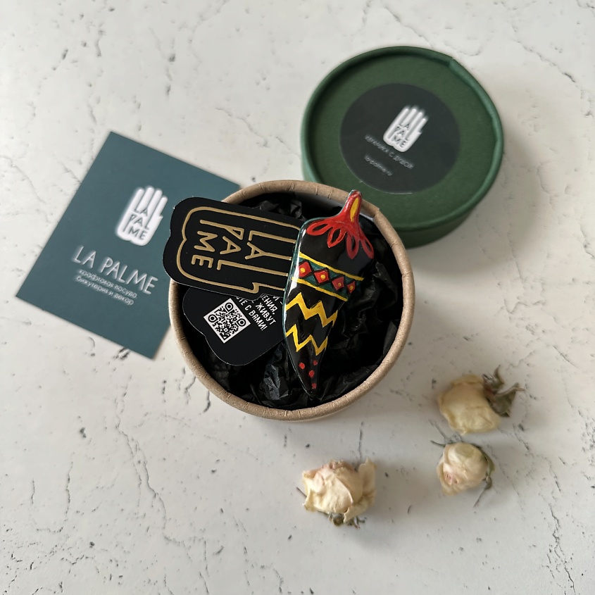LA PALME ARTISAN CERAMICA Брошь авторская Перец Мексика Блэк Б – фото 5