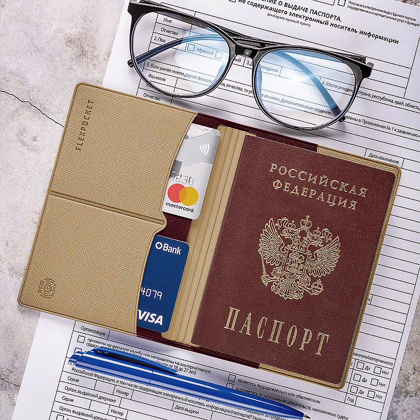 FLEXPOCKET Обложка на паспорт с защитой карт от считывания – фото 2