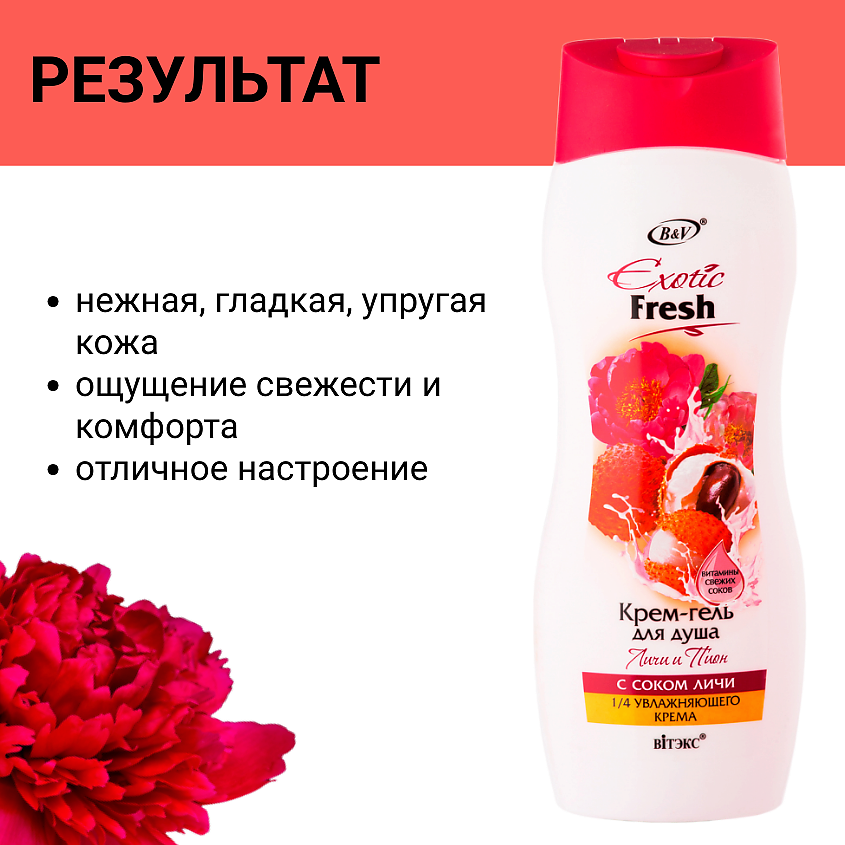 ВИТЭКС Крем-гель для душа Exotic Fresh Личи и пион – фото 6