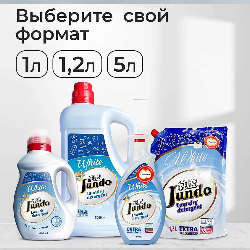 JUNDO Премиум Гель для стирки белого белья, концентрированный, автомат, жидкий порошок – фото 8