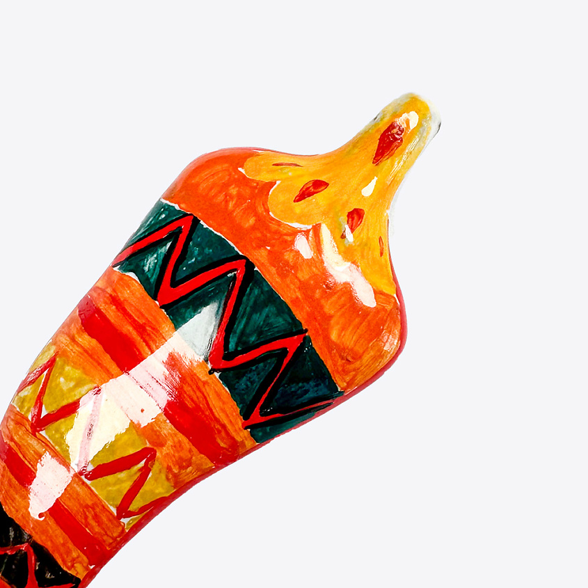 LA PALME ARTISAN CERAMICA Брошь авторская Перец Мексика Оранж Б – фото 4