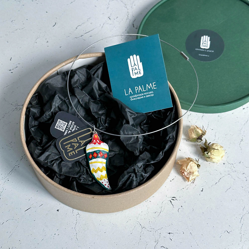 LA PALME ARTISAN CERAMICA Колье с подвеской Перец Мексика Вайт Б – фото 5
