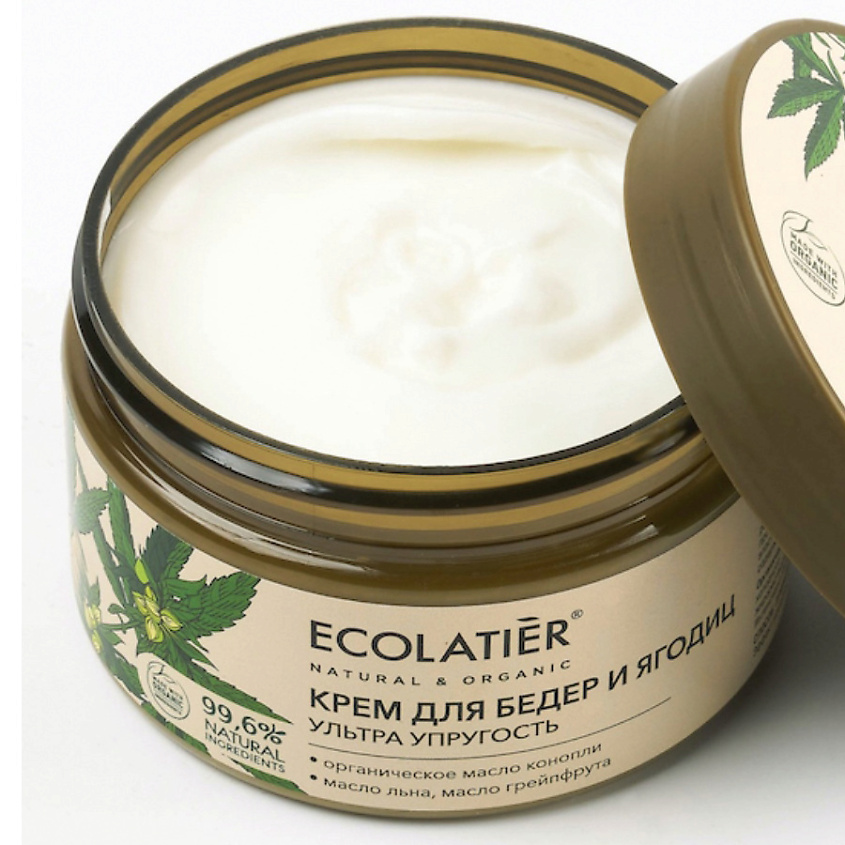 ECOLATIER Крем для бёдер и ягодиц Антицеллютный Конопля – фото 2