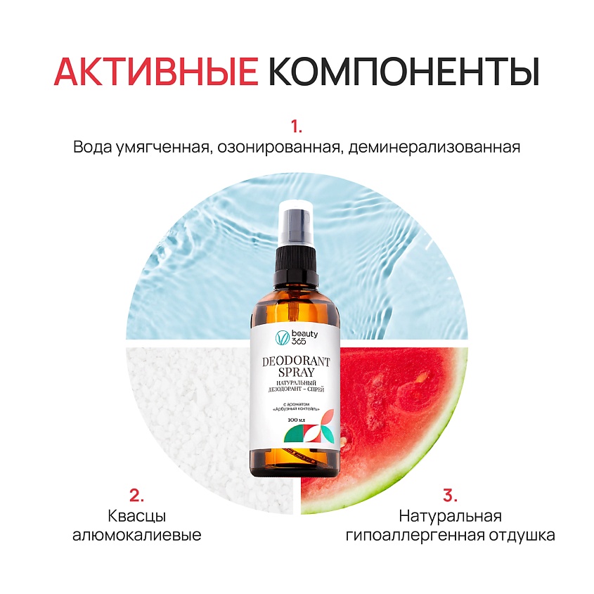 BEAUTY365 Дезодорант минеральный натуральный "Арбузный коктейль" – фото 5