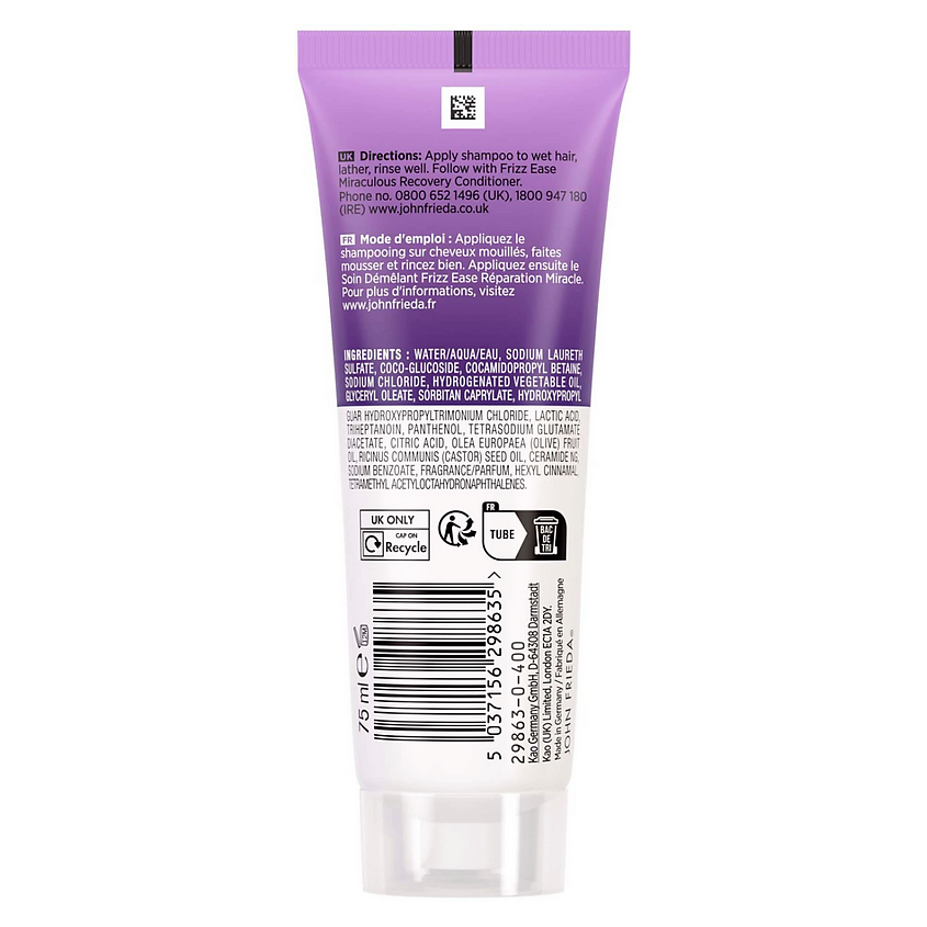 JOHN FRIEDA Шампунь для волос Frizz Ease Miraculous Recovery, 75 мл – фото 2