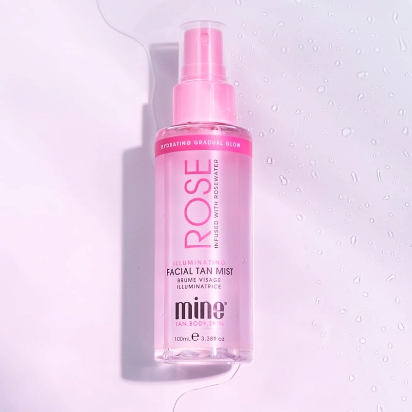 MINETAN Спрей–мист с успокаивающей розовой водой Rose Water Illuminating Facial Tan Mist – фото 2