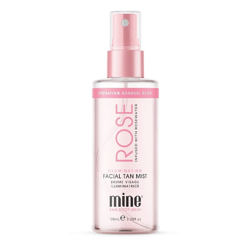 MINETAN Спрей–мист с успокаивающей розовой водой Rose Water Illuminating Facial Tan Mist – фото 1