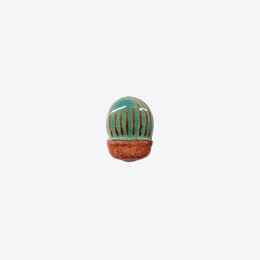 LA PALME ARTISAN CERAMICA Брошь-значок из керамики Кактус Эхинокактус Грасс Б, Голубой – фото 1