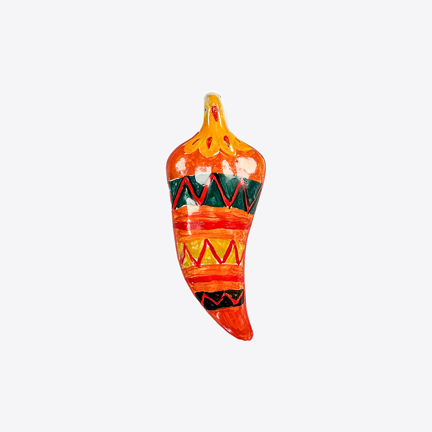 LA PALME ARTISAN CERAMICA Брошь авторская Перец Мексика Оранж Б – фото 1