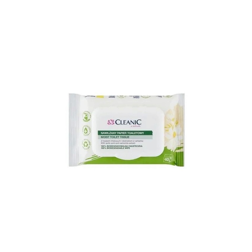 CLEANIC Влажная туалетная бумага с ромашкой и молочной кислотой, 80 шт ...