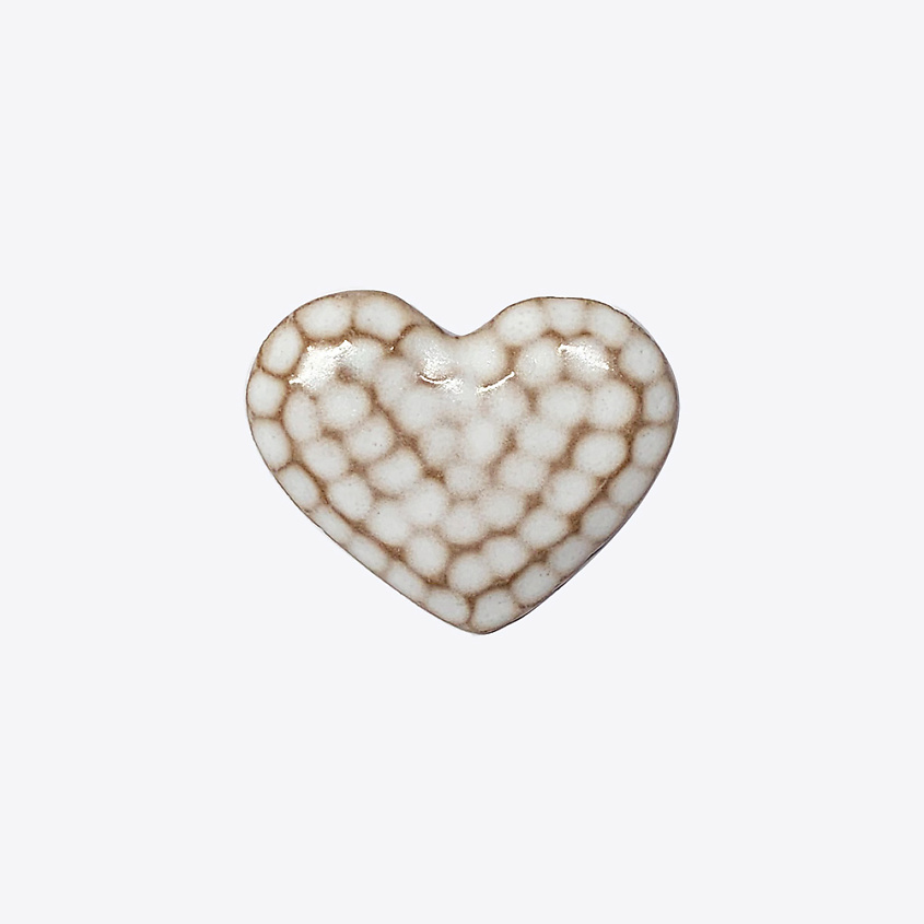 LA PALME ARTISAN CERAMICA Брошь-значок из керамики Сердце Снежное Б – фото 1