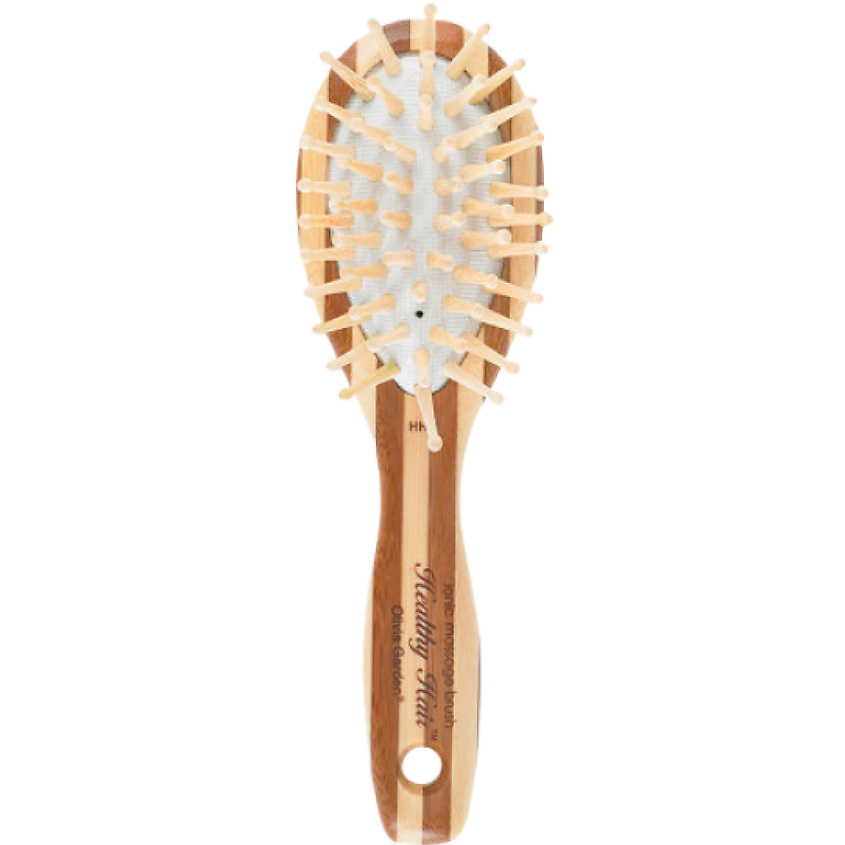 OLIVIA GARDEN Щетка Healthy Hair Bamboo ионная массажная овальная, мини – фото 1