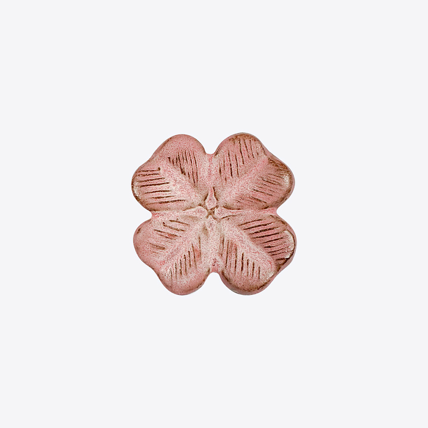 LA PALME ARTISAN CERAMICA Брошь-значок из керамики Клевер, Розовый  Пинк Б – фото 1