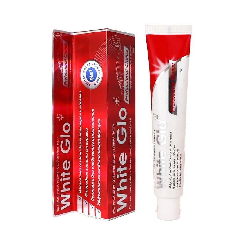WHITE GLO Зубная паста профессиональный выбор, отбеливающая – фото 1