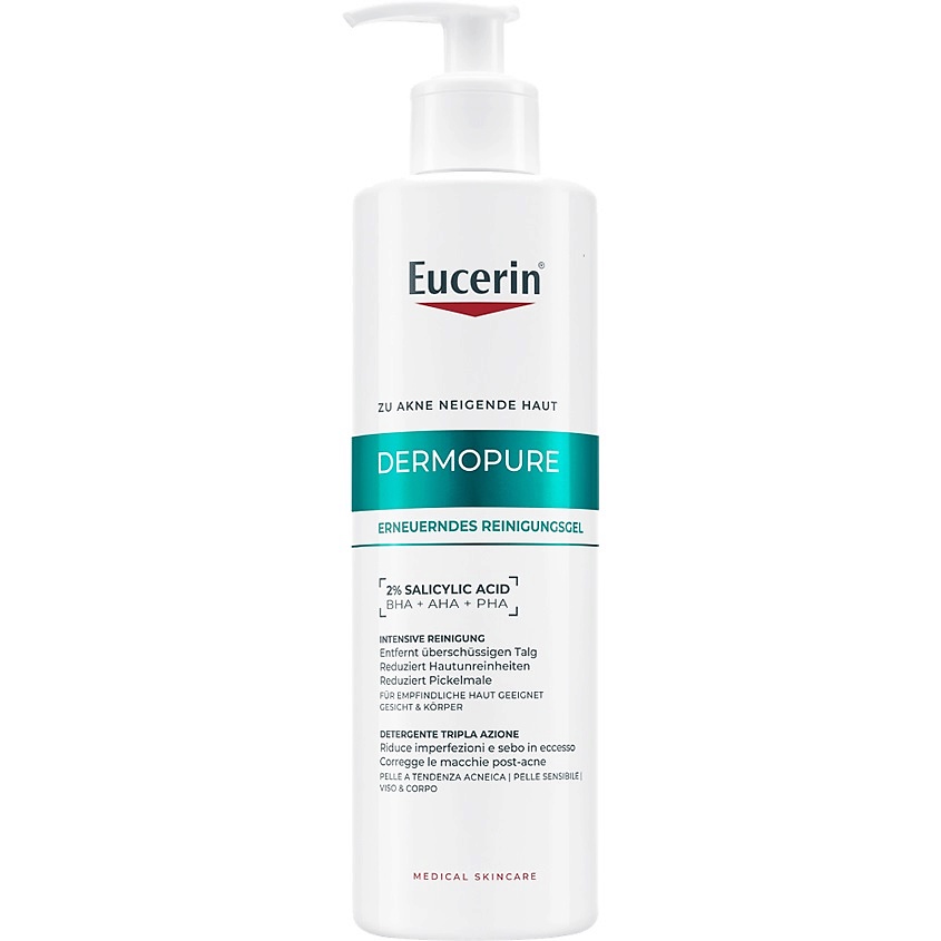 EUCERIN Гель для глубокого очищения лица и тела с BHA, AHA и PHA кислотами для проблемной кожи DermoPure Clinical – фото 1