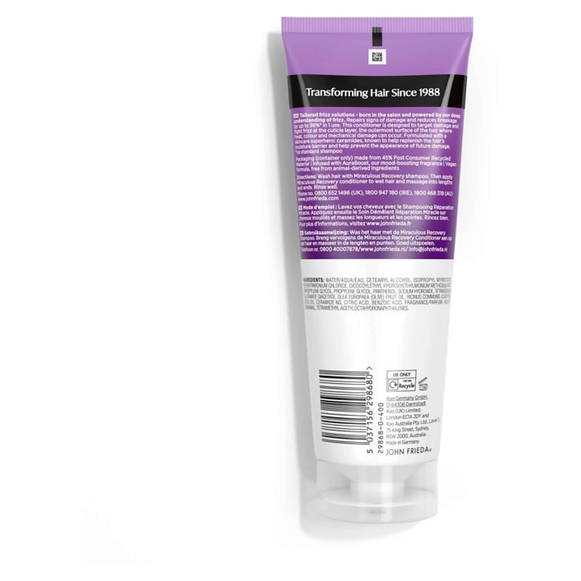 JOHN FRIEDA Разглаживающий кондиционер для непослушных волос Frizz Ease Miraculous Recovery – фото 2