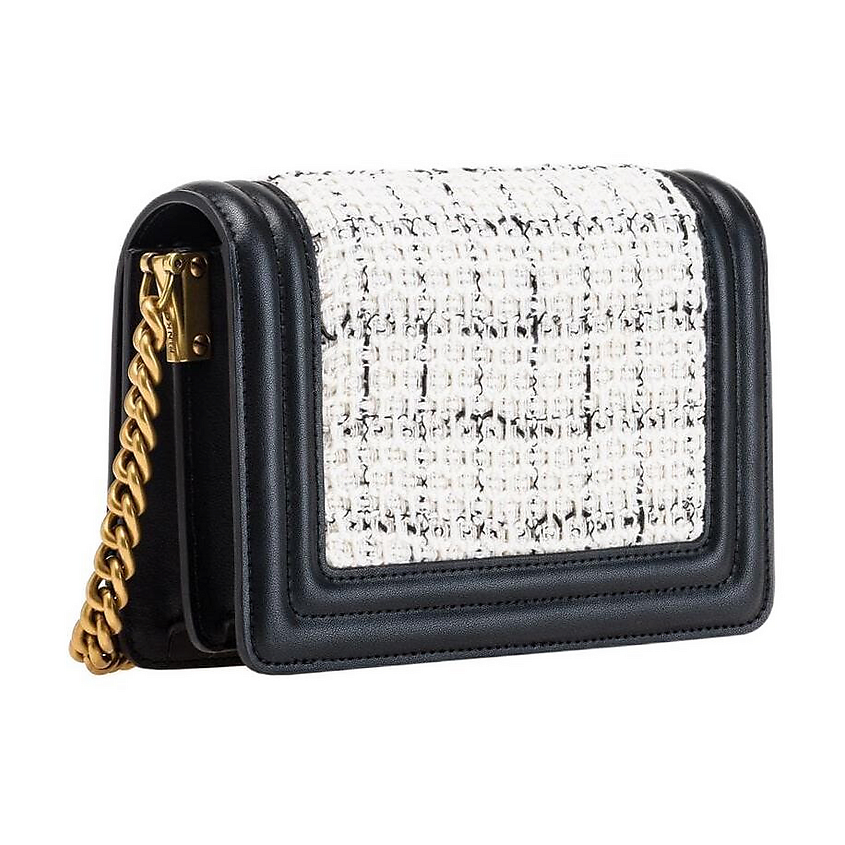 PINKO Сумка Cotton With Fine Grain Leather Shoulder Bag – фото 2
