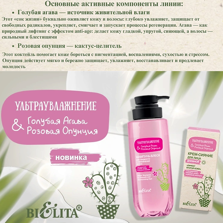 БЕЛИТА Гель для умывания увлажняющий Ультраувлажнение. Голубая агава & розовая опунция – фото 10