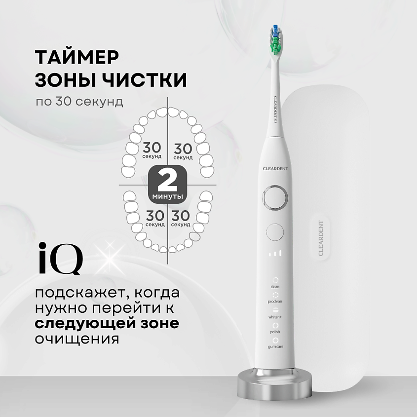 CLEARDENT Электрическая зубная щетка звуковая для взрослых серии iQ – фото 16