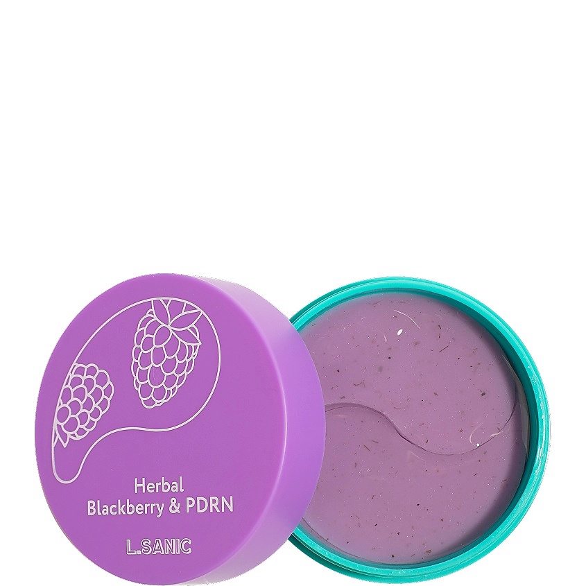LSANIC Гидрогелевые патчи с ежевикой Herbal Blackberry & PDRN Hydrogel Eye Patches – фото 3