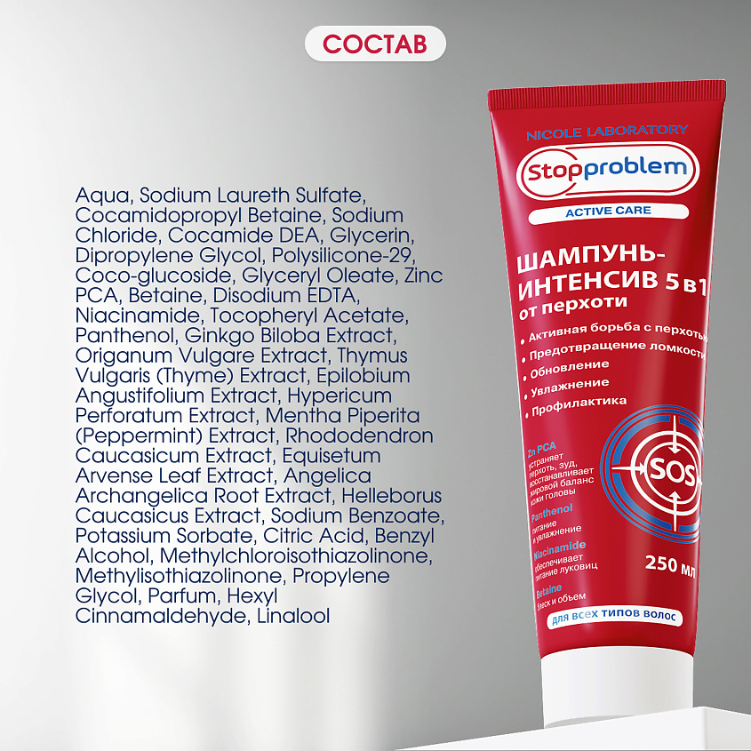 STOPPROBLEM Шампунь-интенсив 5 в 1 от перхоти Active Care – фото 6