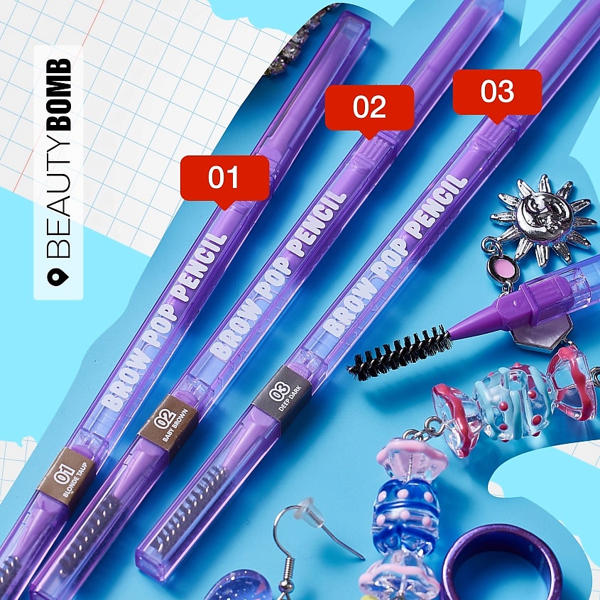 BEAUTY BOMB Карандаш для бровей автоматический Automatic Brow Pop Pencil – фото 7