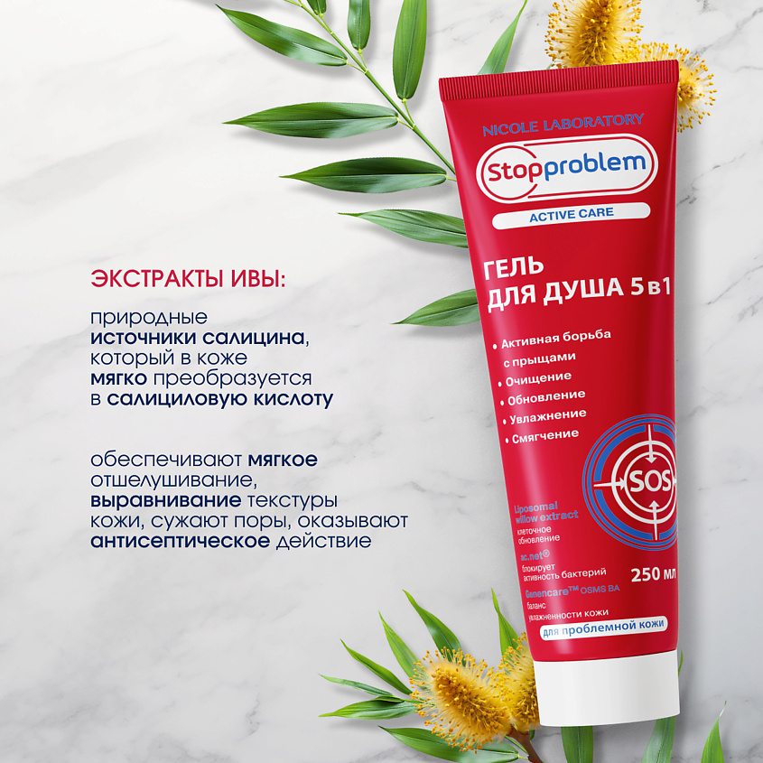 STOPPROBLEM Гель для душа 5 в 1 для проблемной кожи Active Care – фото 4