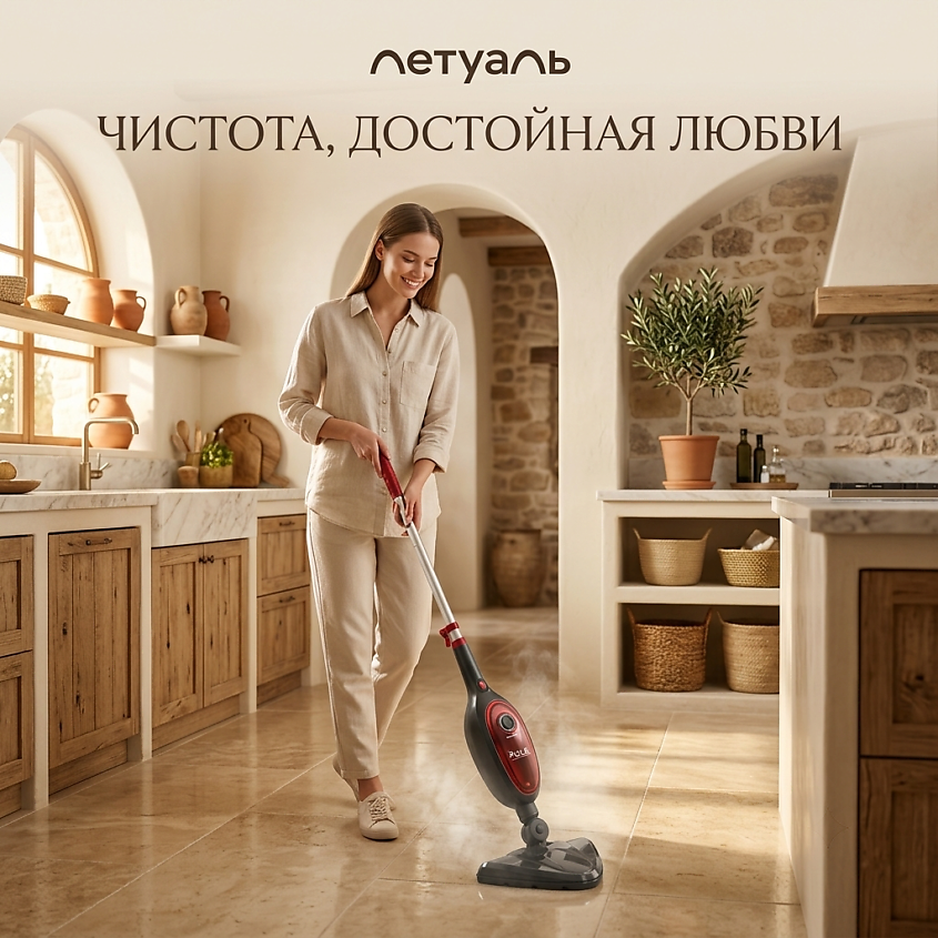 VLK Паровая швабра с насадками для уборки и мытья дома – фото 2