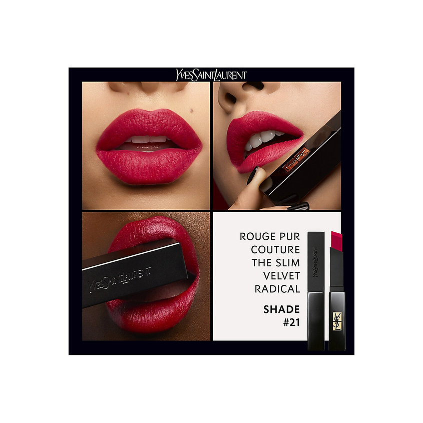 YVES SAINT LAURENT Лимитированная губная помада Rouge Pur Couture The Slim Velvet Radical, №21 – фото 2