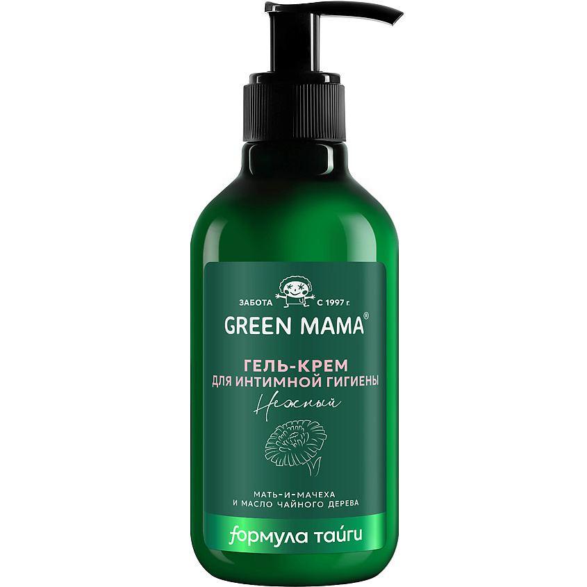 GREEN MAMA Крем-гель для интимной гигиены нежный Мать-и-мачеха и масло чайного дерева Natural Skin Care – фото 1