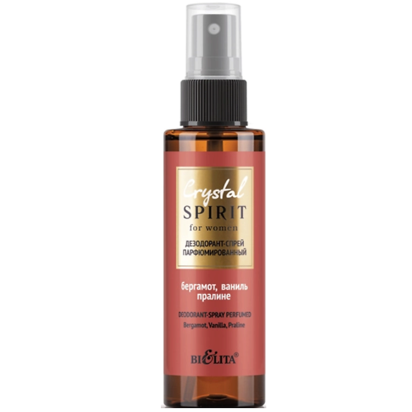 БЕЛИТА Дезодорант-спрей парфюмированный "Бергамот, ваниль, пралине" женский Crystal Spirit – фото 1