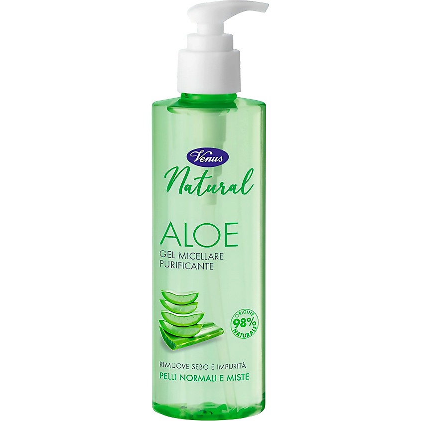 VENUS Гель мицеллярный очищающий для снятия макияжа с алоэ вера Natural – фото 2