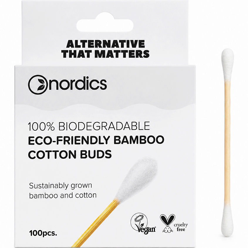 NORDICS Бамбуковые ватные палочки Eco-Friendly Bamboo Cotton Buds – фото 1