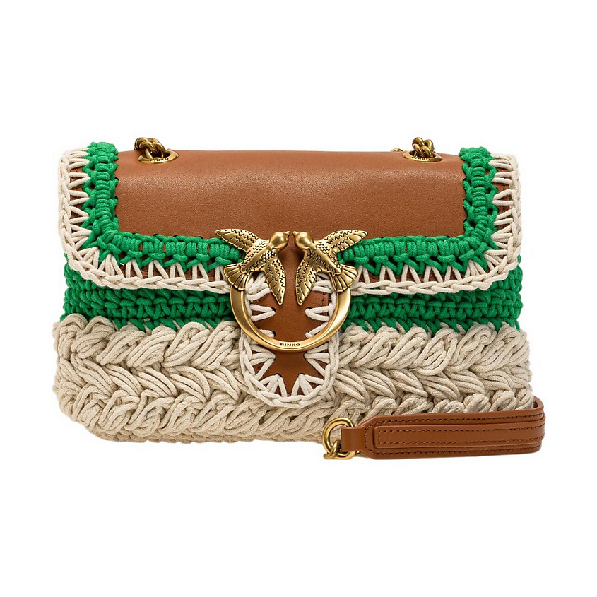 PINKO Сумка Cow Leather With Cotton Crossbody Bag, Shoulder Bag – фото 1