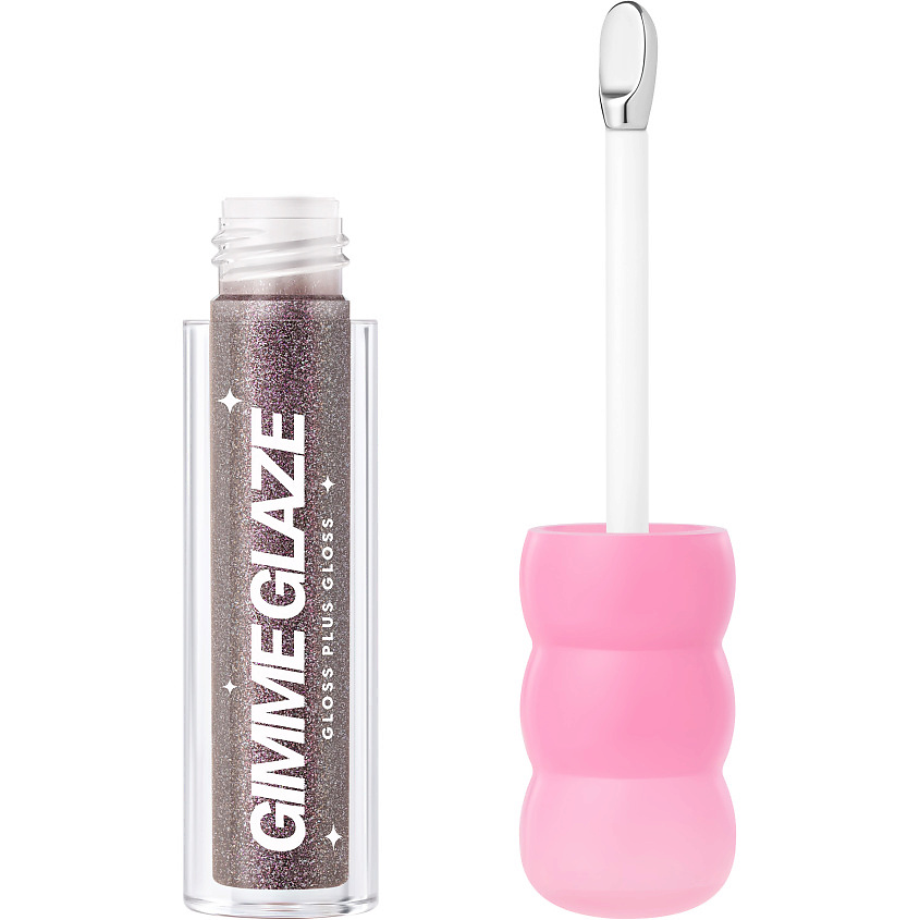 LOVE GENERATION Блеск для губ с металлическим аппликатором Love Generation Gimme Glaze, № 08, полупрозрачный черный с блестками, 3 мл – фото 1