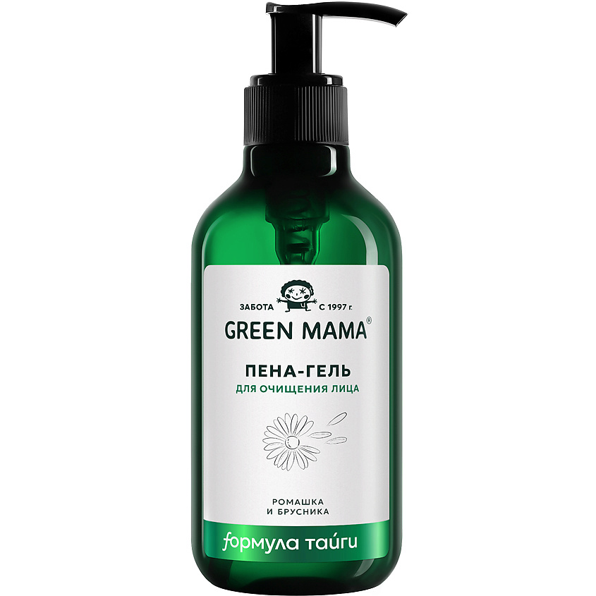 GREEN MAMA Пена-гель для очищения лица "Ромашка и брусника" Natural Skin Care – фото 1