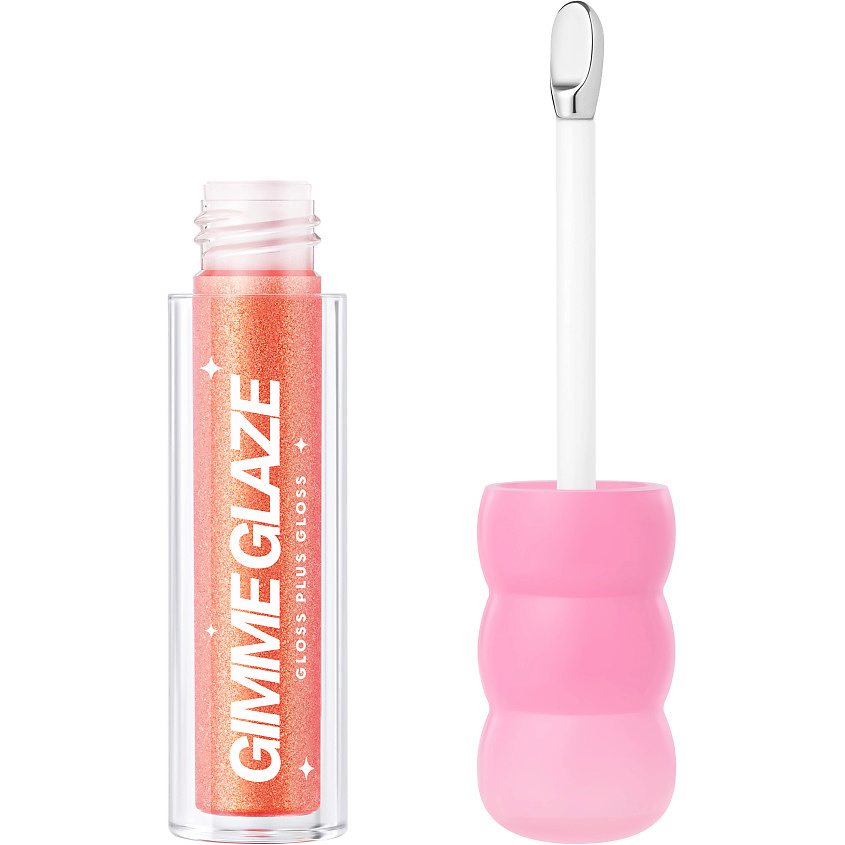LOVE GENERATION Блеск для губ с металлическим аппликатором Love Generation Gimme Glaze, № 02, прозрачный розовый с блестками, 3 мл – фото 1