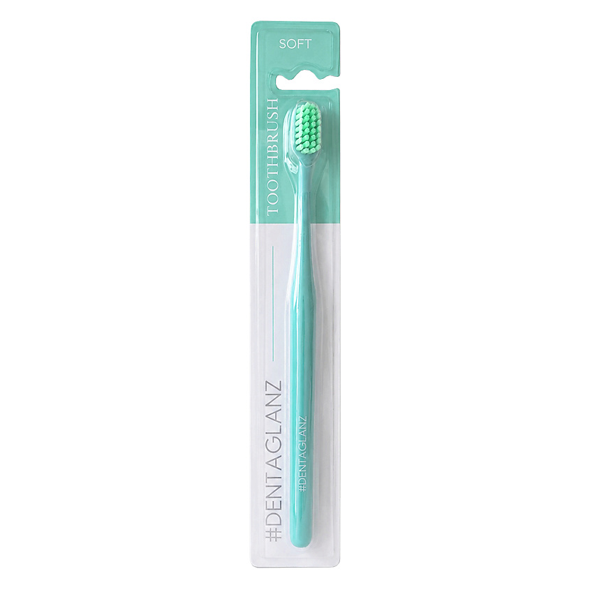 #DENTAGLANZ Зубная щетка, зеленая, мягкая Toothbrush Green Soft – фото 2