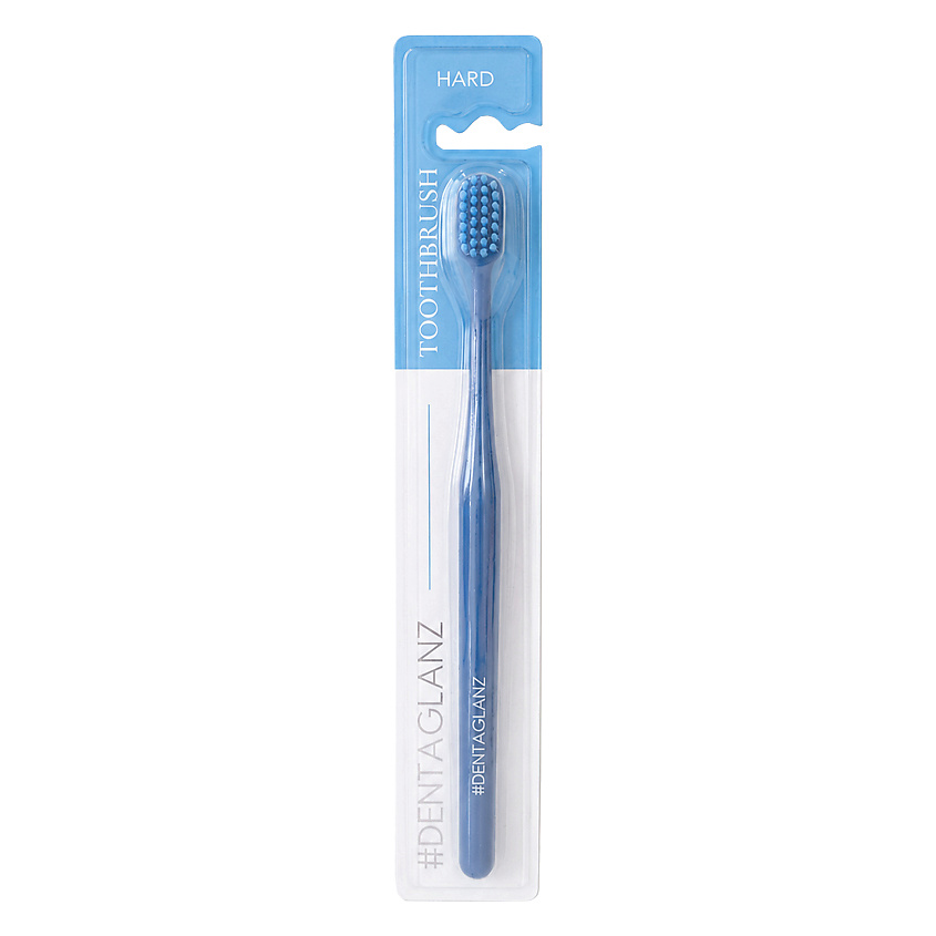 #DENTAGLANZ Зубная щетка, голубая, жесткая Toothbrush Blue Hard – фото 2