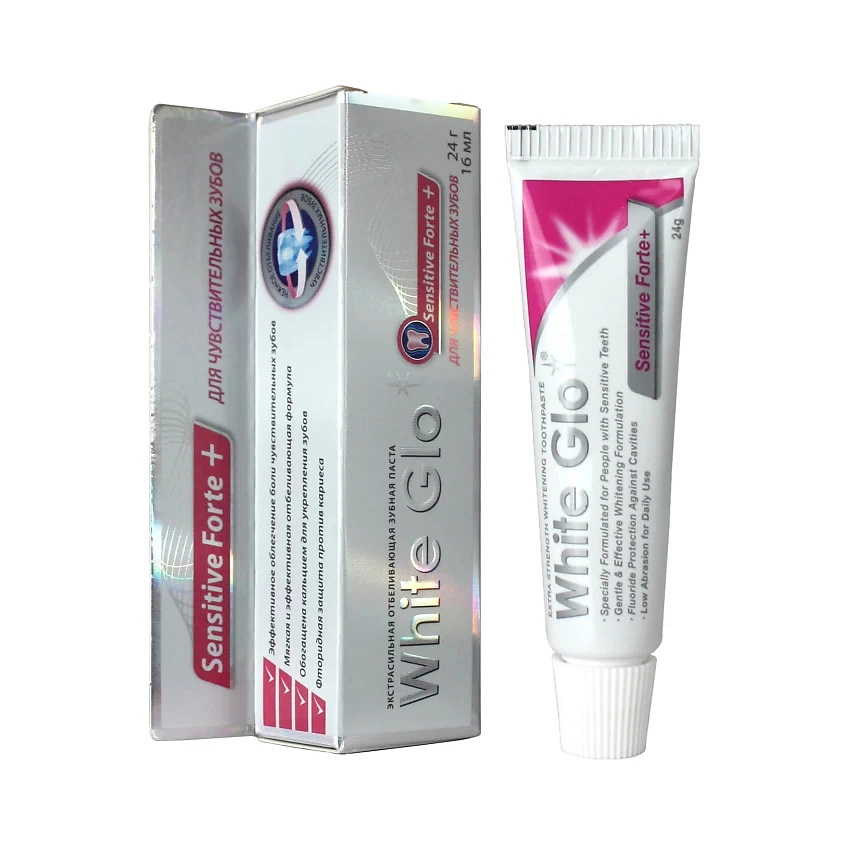 WHITE GLO Зубная паста для чувствительных зубов, отбеливающая – фото 2