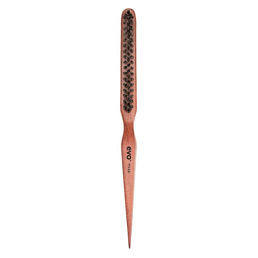 EVO [Тайлер] Узкая щетка с натуральной щетиной для причесок Tyler natural bristle teasing brush – фото 2