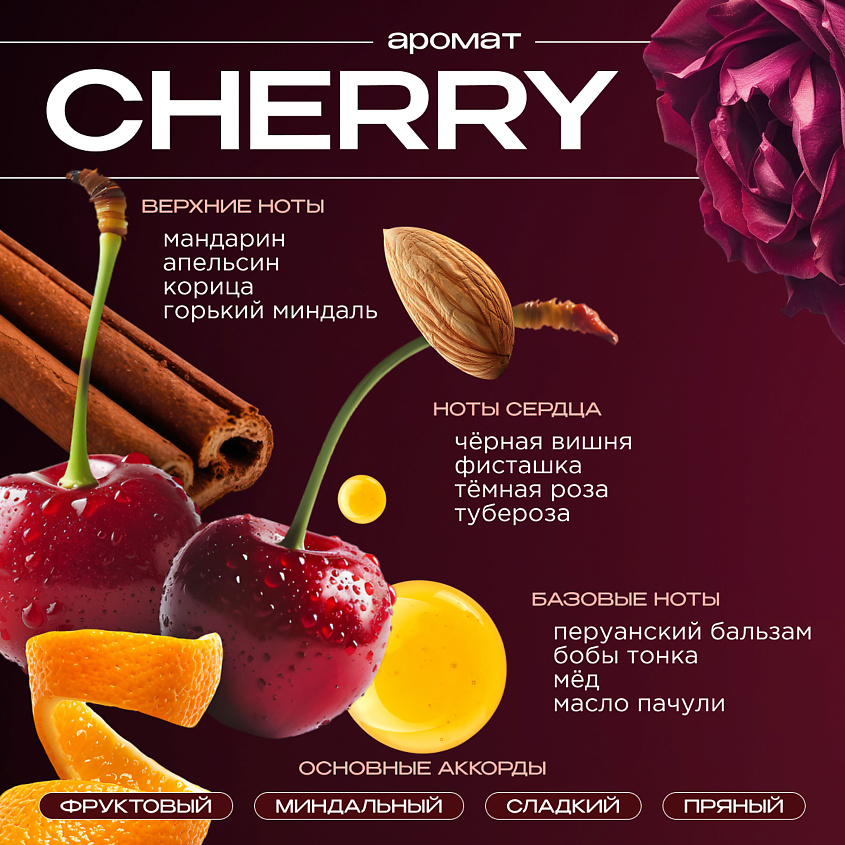 SYNERGETIC Парфюмированный крем для рук и тела cherry/вишня – фото 4