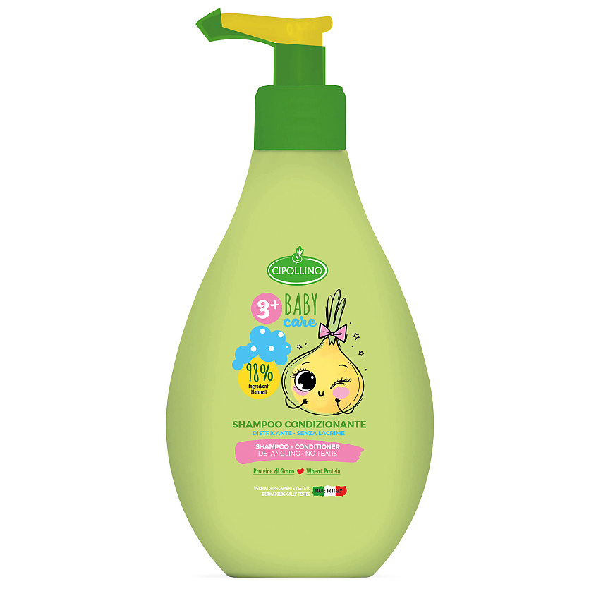 CIPOLLINO Шампунь-кондиционер детский 2 в 1 "Без слез" Shampoo & Conditioner No Tears – фото 1
